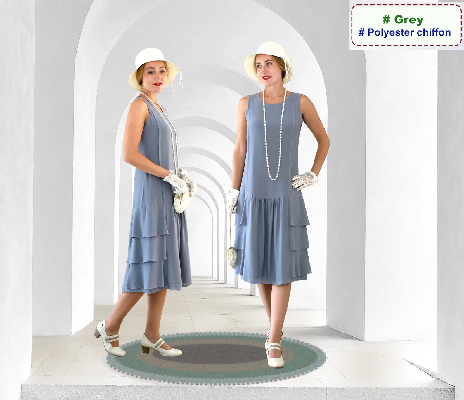polyester chiffon dress Rihoas Square Neck Sleeveless Chiffon Slit Smocked A Line Midi Dress, Blue / S