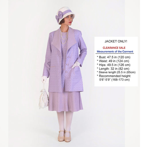 CLEARANCE: 1920s cotton jacket in light purple