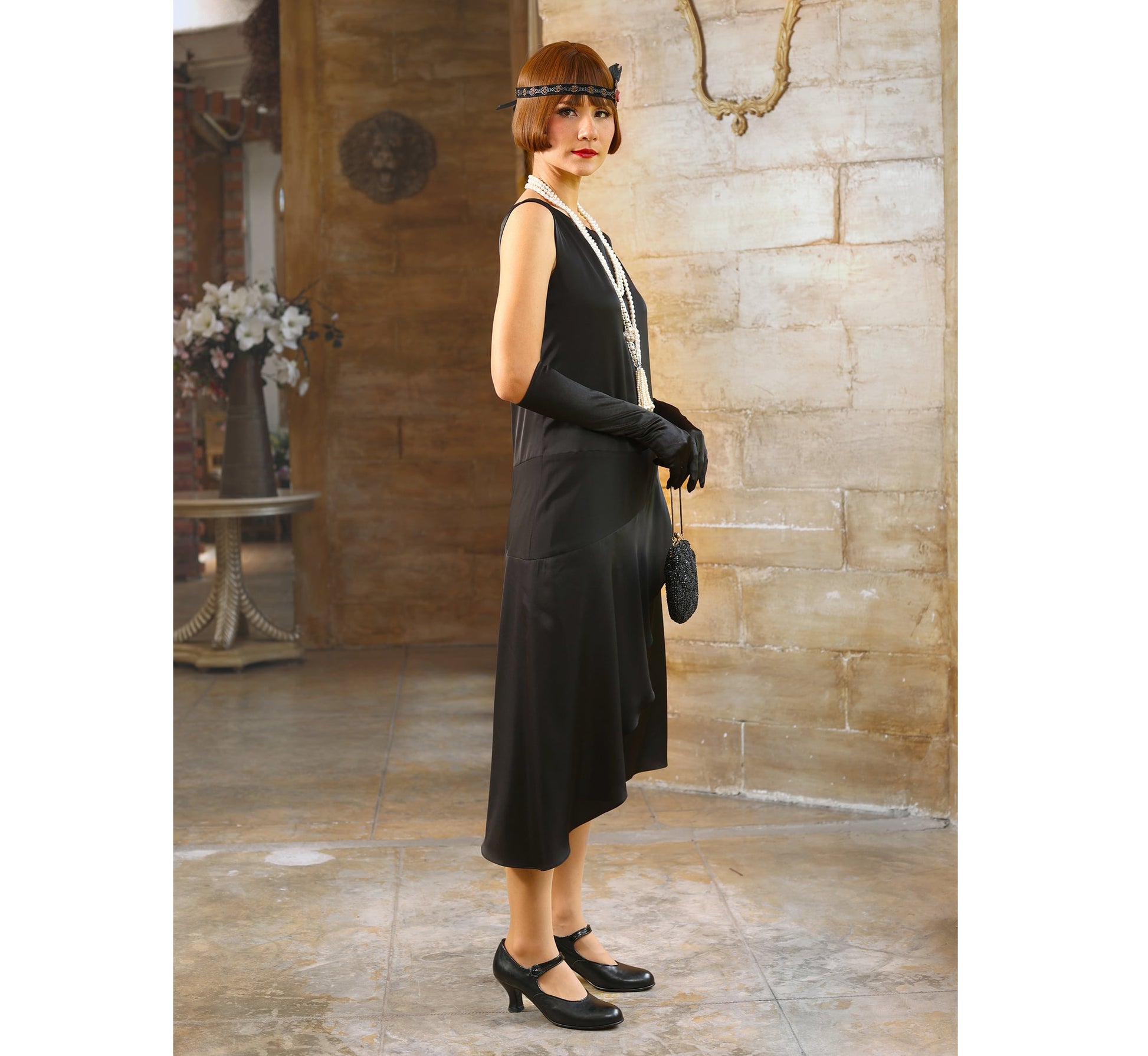 Boat neck little black Great Gatsby satin party dress LaVieDelight Boat neck little black Great Gatsby satin party dress LaVieDelight
