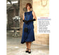 CLEARANCE: 1920s Great Gatsby evening dress in blue satin