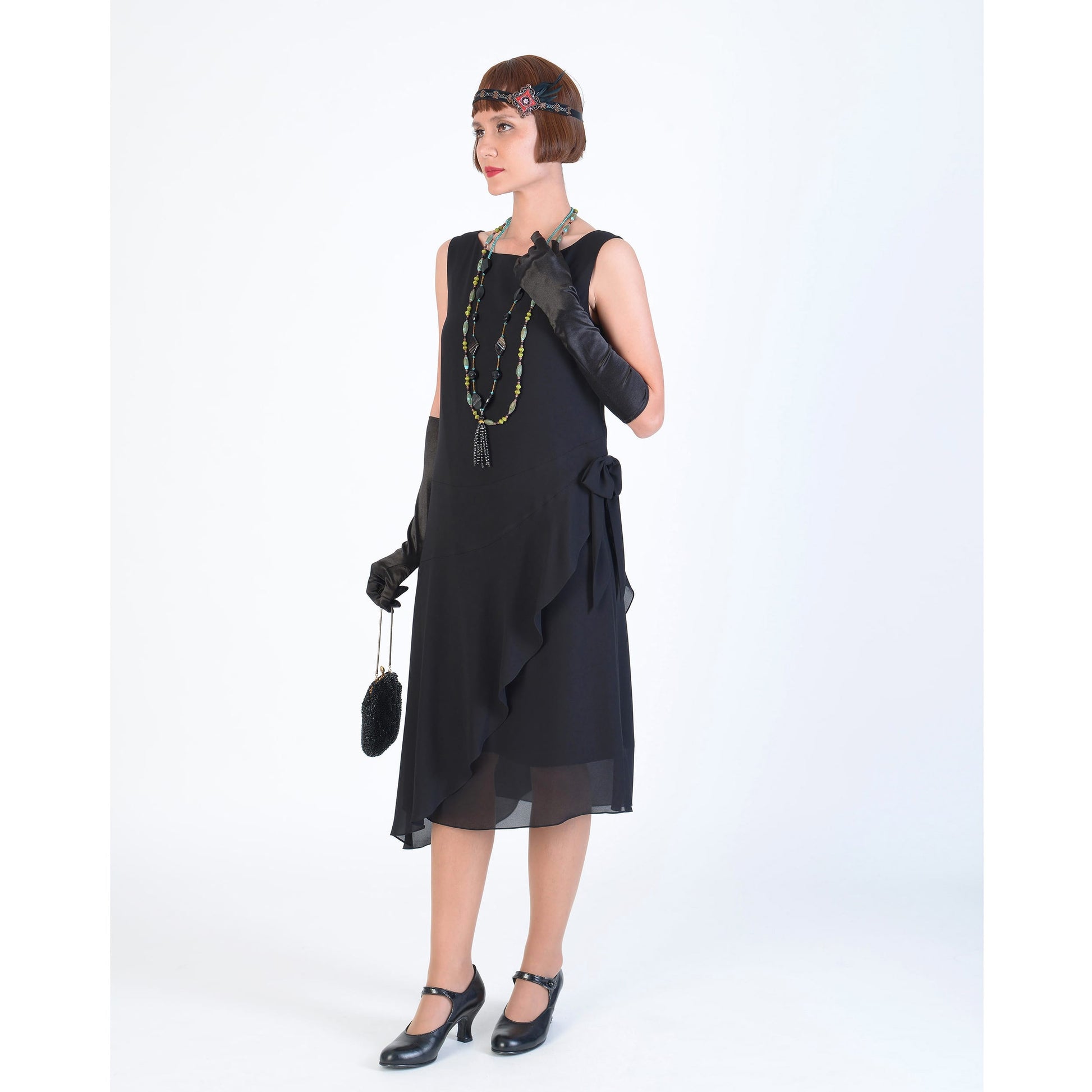black lace gatsby dress Wedtrend Women Black Sequins Fringes 1920s Gatsby Dress Cold Shoulder Flapper Dress, Black / M