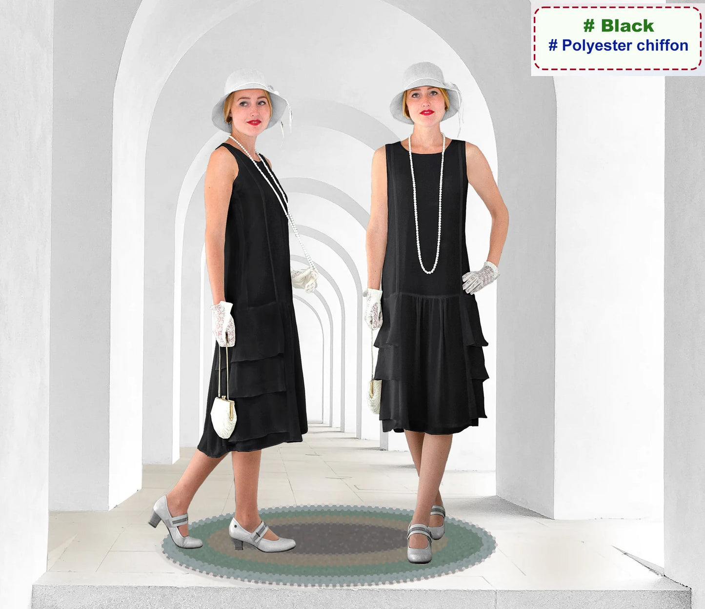 Choose your colour, 1920s dress with tiered skirt