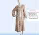 CLEARANCE: Art Deco dress with a brown feather print in soft rayon blend