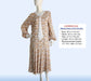 CLEARANCE: Art Deco dress with brown feather print in soft rayon blend