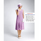 CLEARANCE: Lavender crepe georgette 1920s dress with a ruffled skirt detail