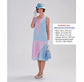 CLEARANCE: Light Blue Pink 1920s Gatsby Day Dress in Drop Waist Style