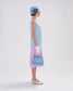 CLEARANCE: Light Blue Pink 1920s Gatsby Day Dress in Drop Waist Style