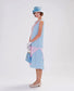 CLEARANCE: Light Blue Pink 1920s Gatsby Day Dress in Drop Waist Style