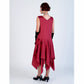 Dark red Roaring 20s satin dress with handkerchief skirt