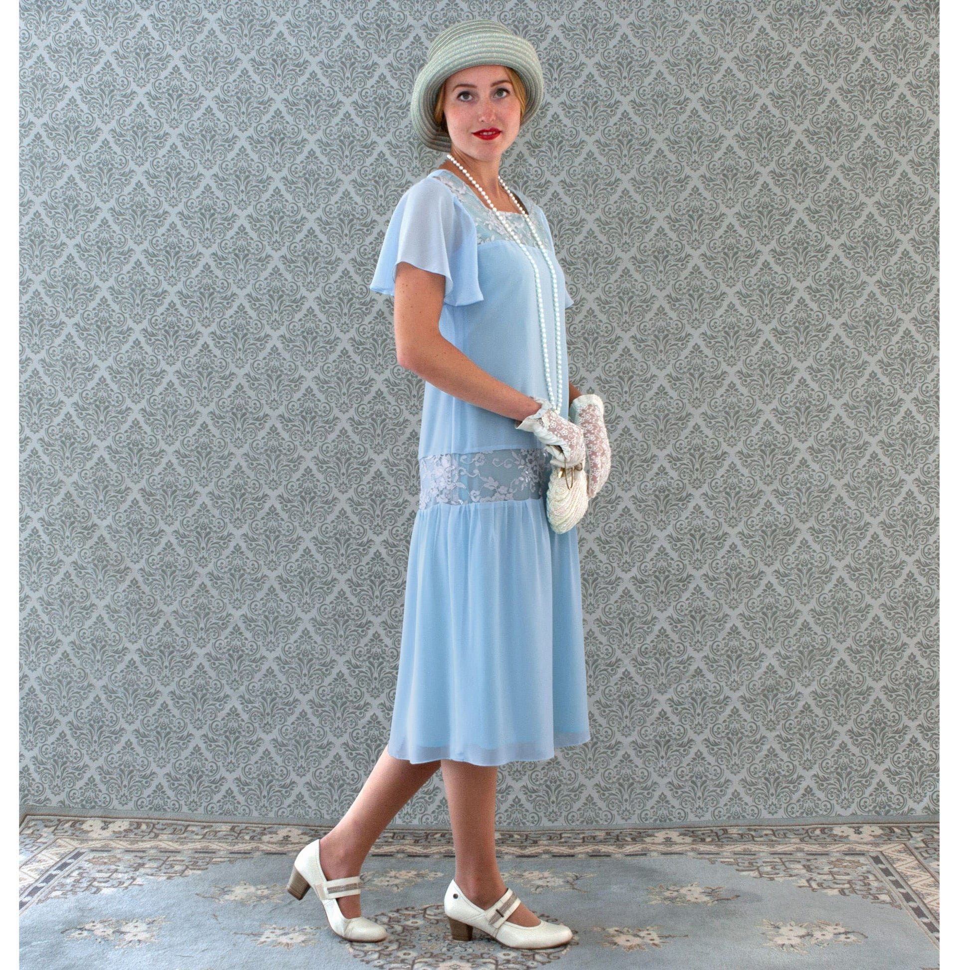 Blue 1920s Inspired Clothing Light Blue 1920s Great Gatsby Dress