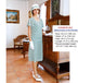 CLEARANCE: 1920s Dress in Light Green Art Deco Print and Flutter Sleeves