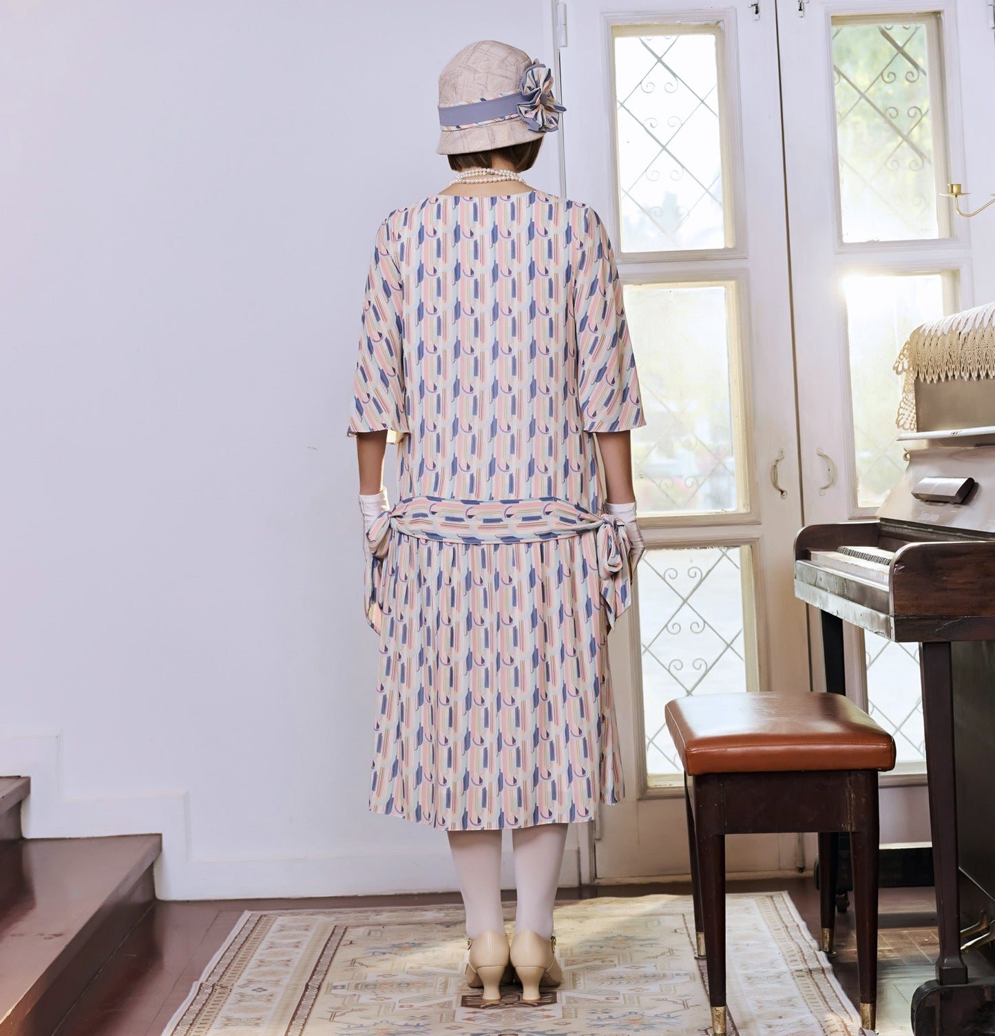 long sleeve flapper dress Art deco chiffon flapper dress with elbow sleeves – LaVieDelight