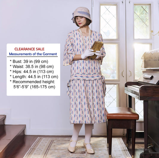 CLEARANCE: Art Deco chiffon flapper dress with elbow sleeves