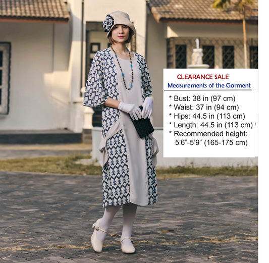 CLEARANCE: Chiffon Art Deco fashion dress with elbow sleeves