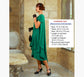 CLEARANCE: Green 1920s evening satin dress wth shoulder train