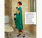 CLEARANCE: Green 1920s evening satin dress with shoulder train