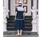 Navy and white cotton sailor dress in 1920s look