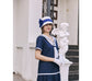 Navy and white cotton sailor dress in 1920s look