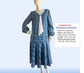CLEARANCE: 1920s dress in blue rayon blend with flowing drop-waist silhouette