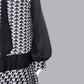 Authentic 1920s Dress in Geometric Black and White Deco Print