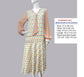 CLEARANCE: 1920s dress with Playful Pastel Art Deco Print and brown Contrast