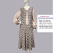 CLEARANCE: 1920s Dress in Brown Deco Fan Print and Beige Contrast details