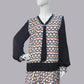 1920s dress in Art Deco Fan Print in Black, Ivory and Terracotta