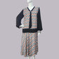 1920s dress in Art Deco Fan Print in Black, Ivory and Terracotta