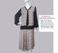 CLEARANCE: 1920s dress in Art Deco Fan Print in Black, Ivory and Terracotta