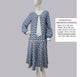 CLEARANCE: 1920s Style Blue Palm Leaf Print Dress with White Tie