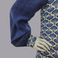 Stunning Blue Fan print 1920s Dress in Art Deco rayon blend design