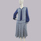 Stunning Blue Fan print 1920s Dress in Art Deco rayon blend design