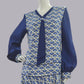 Stunning Blue Fan print 1920s Dress in Art Deco rayon blend design