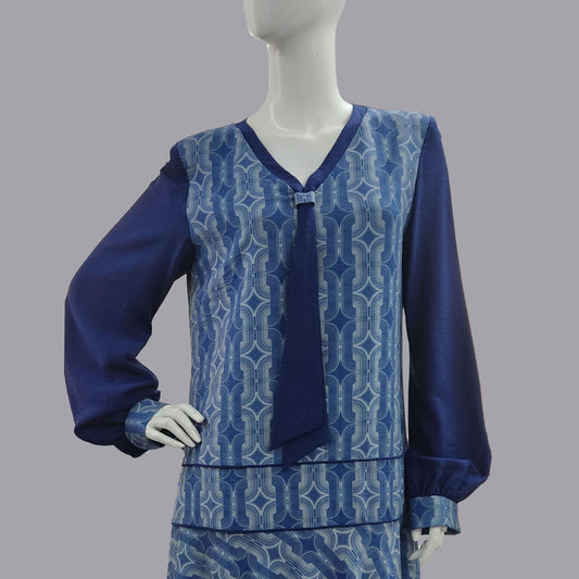 Art Deco dress in soft rayon blend with flowing drop-waist silhouette - a 1920s-inspired dress