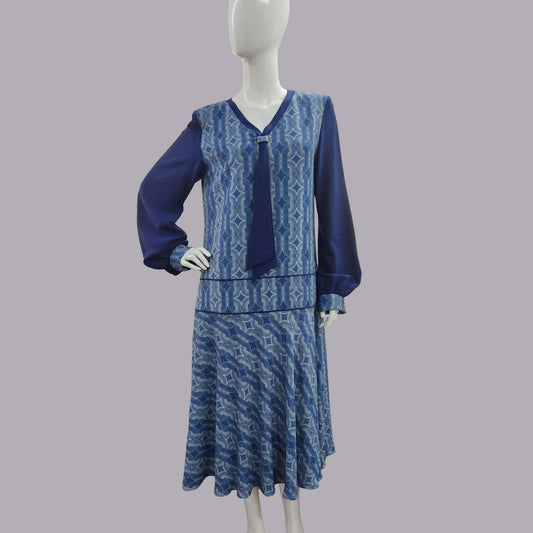 Art Deco dress in soft rayon blend with flowing drop-waist silhouette - a Roaring Twenties dress
