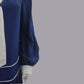Rayon blend dress, 1920s nautical vibe in a solid blue design and white piping