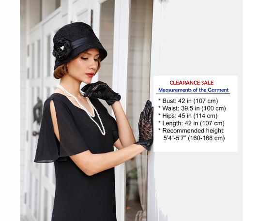 CLEARANCE: Black Great Gatsby dress with sweetheart neckline