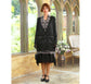 Black satin 1920s jacket - or 2-piece ensemble with matching dress