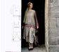 Two-Piece 1920s Dress in Fan Deco Brown Print with Dark Mauve Contrasts