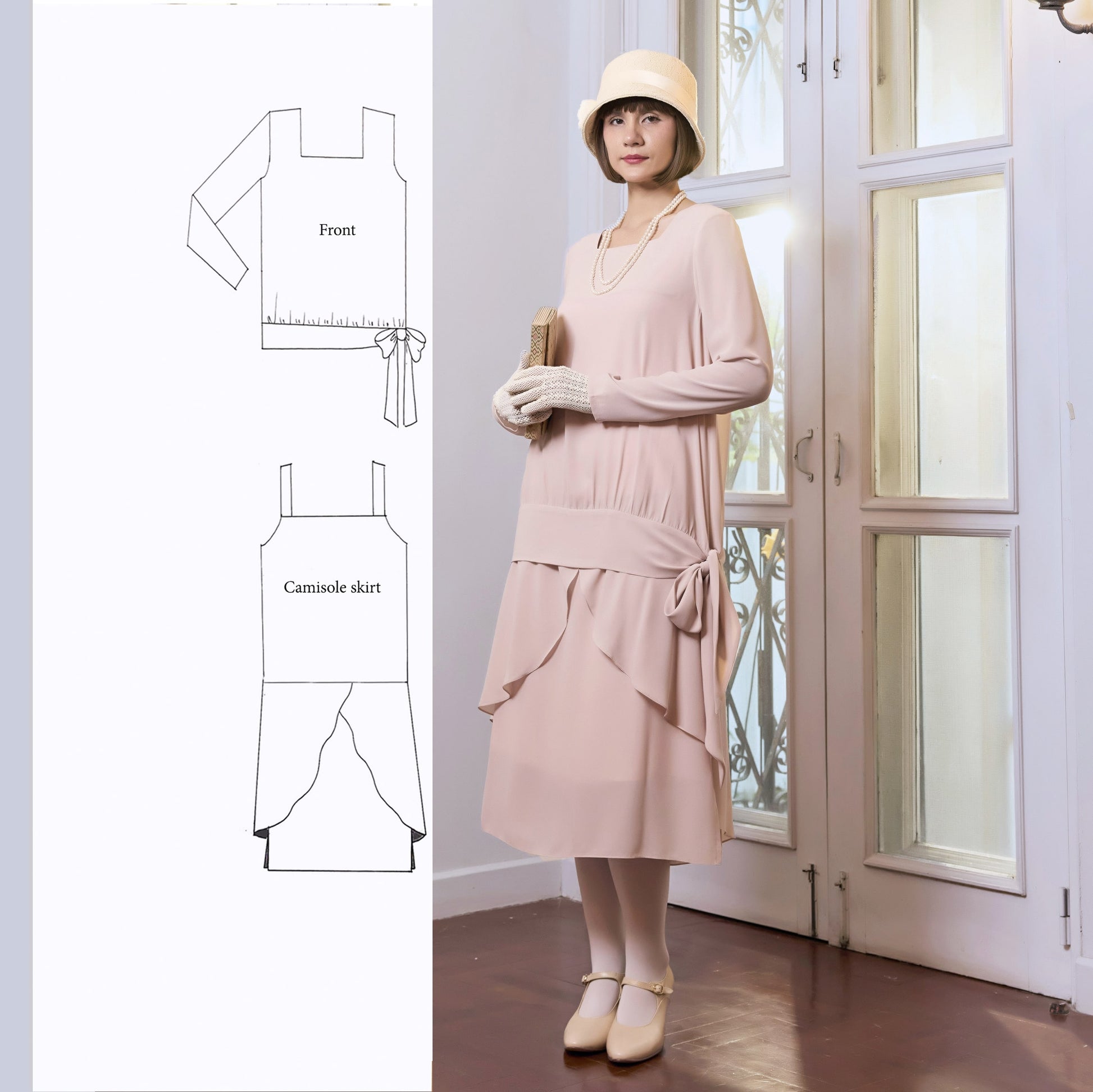 long sleeve gatsby dress ZAPAKA Women Gatsby Dress Sequins Ivory Long 1920s Flapper Dress with Short Sleeves, Ivory / 2XL