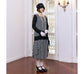 Black and white 2-piece 1920s dress with long sleeves