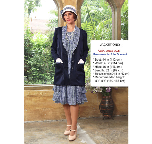 CLEARANCE: Satin Navy blue Gatsby jacket
