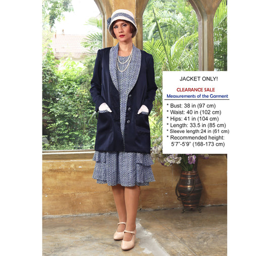 CLEARANCE: Navy blue Satin Gatsby jacket