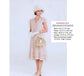 CLEARANCE: Nude drop waist Great Gatsby dress w/ cap sleeves
