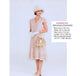 CLEARANCE: Nude drop waist Great Gatsby dress with cap sleeves