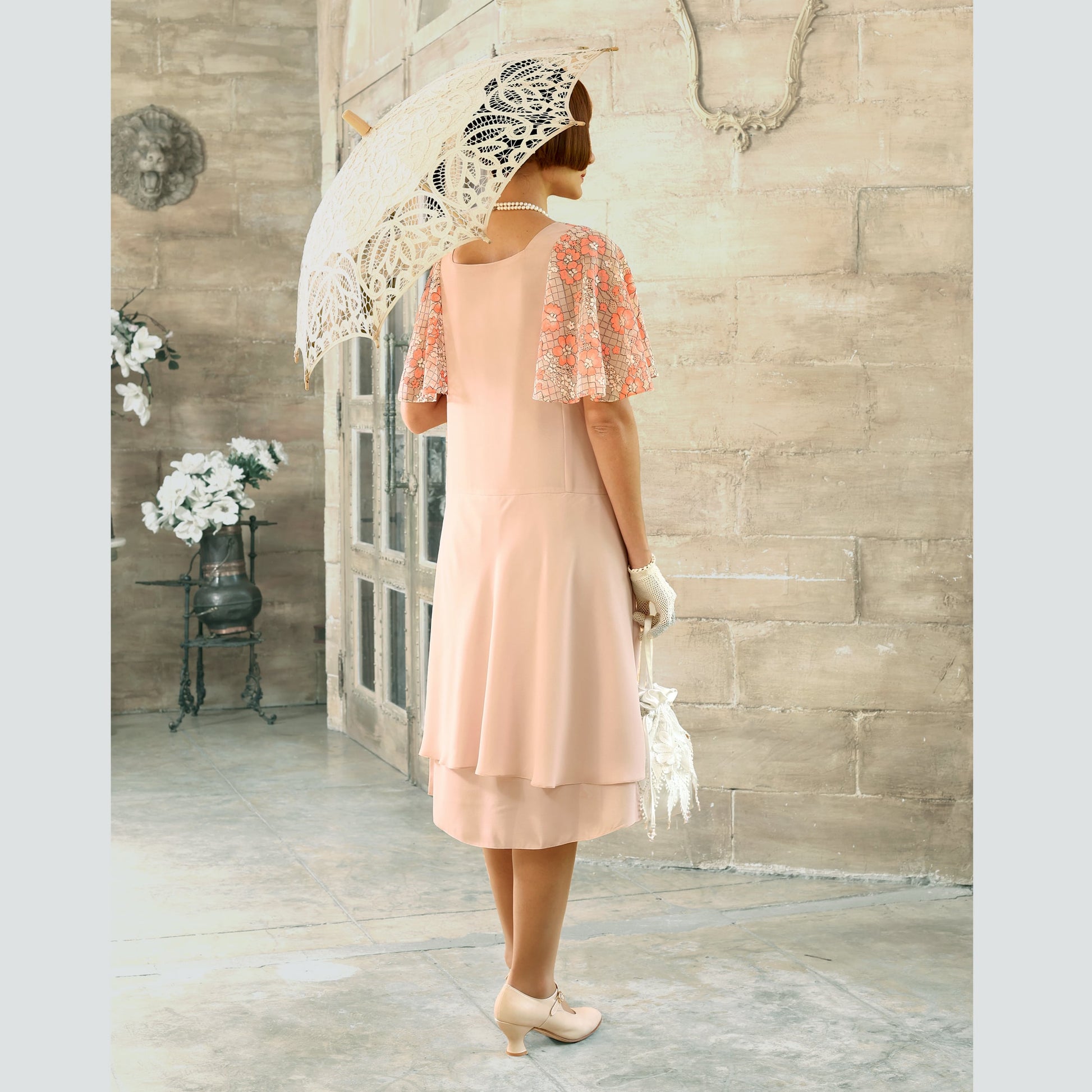 Floral Dress Going Out Tea Dress Green Floral Print Tiered Midi