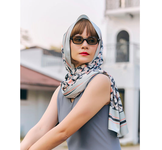 Set of 5 exclusive Art Deco silky satin scarves for your 1920s outfit