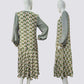 1920s dress with White and Green Rayon Deco Print Dress and Neck Tie