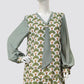 1920s dress with White and Green Rayon Deco Print Dress and Neck Tie