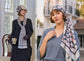 Set of 5 exclusive Art Deco silky satin scarves for your 1920s outfit
